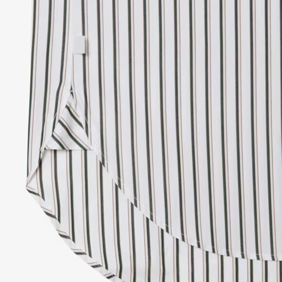 68. LACOSTE Women's Oversized Cotton Button Down Shirt Striped Green $150 EUC 36 - Picture 6 of 6